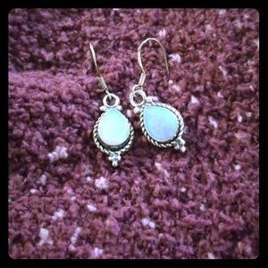Silver moonstone earrings
